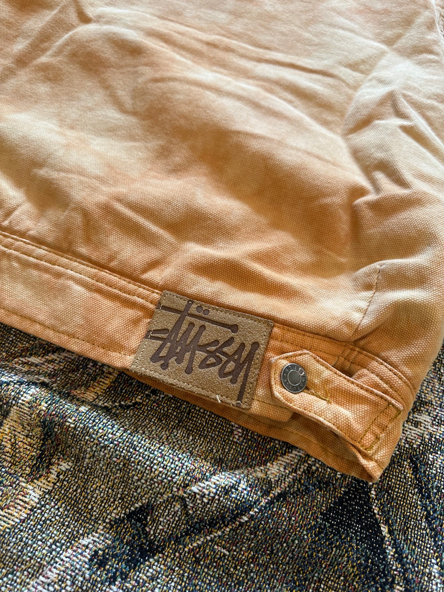 Stussy tye dye shearling jacket