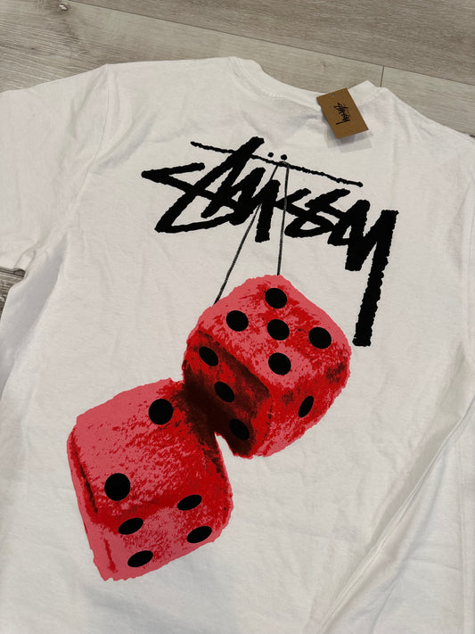 (M) STUSSY fuzzy dice SHIRT