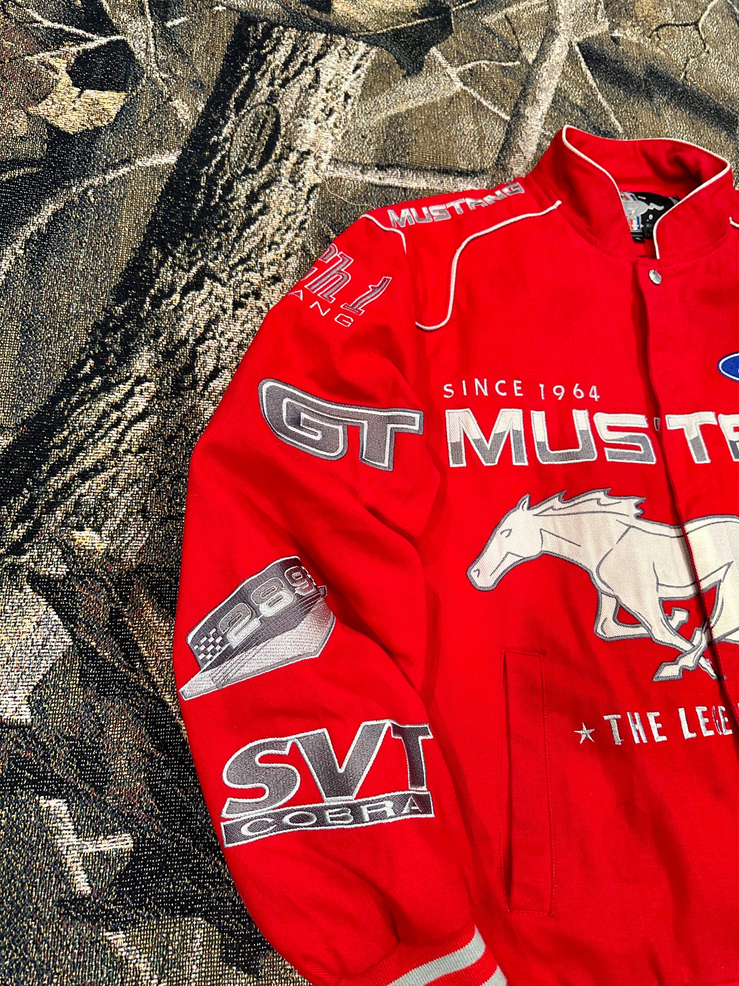 RARE mustang racing jacket RED