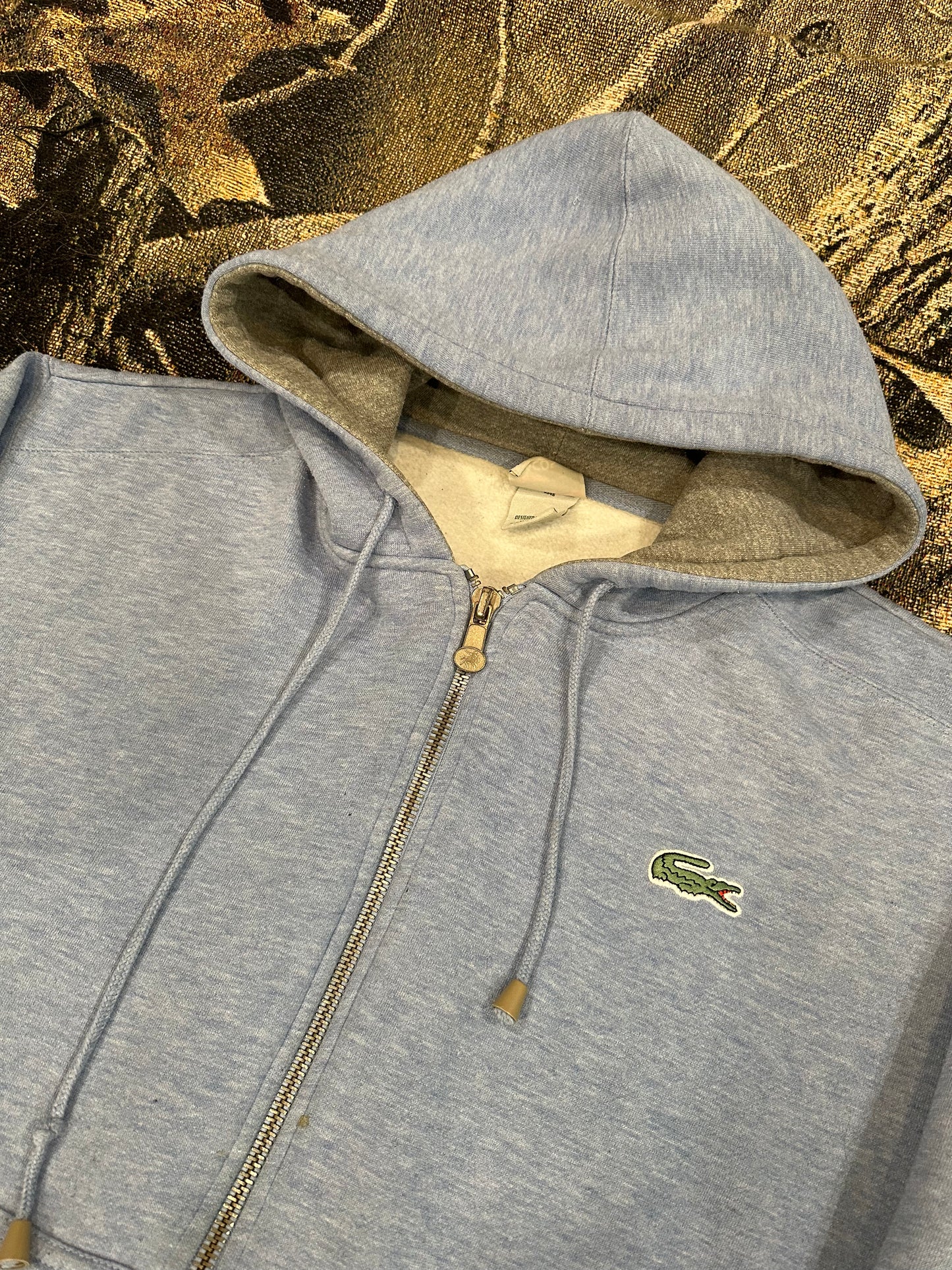 Lacoste pastel blue zip up hoodie