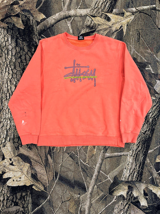 Stussy crewneck sweatshirt coral