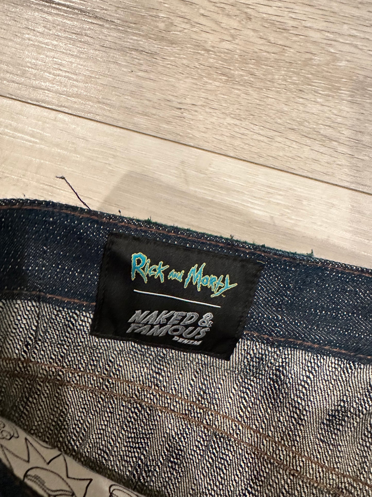 Pickle Rick selvedge denim naked & famous X Rick & morty 38x35