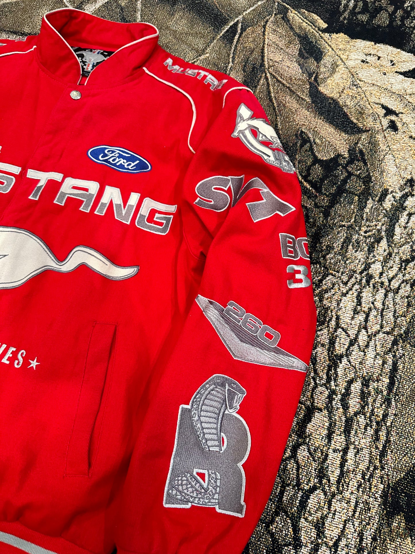 RARE mustang racing jacket RED