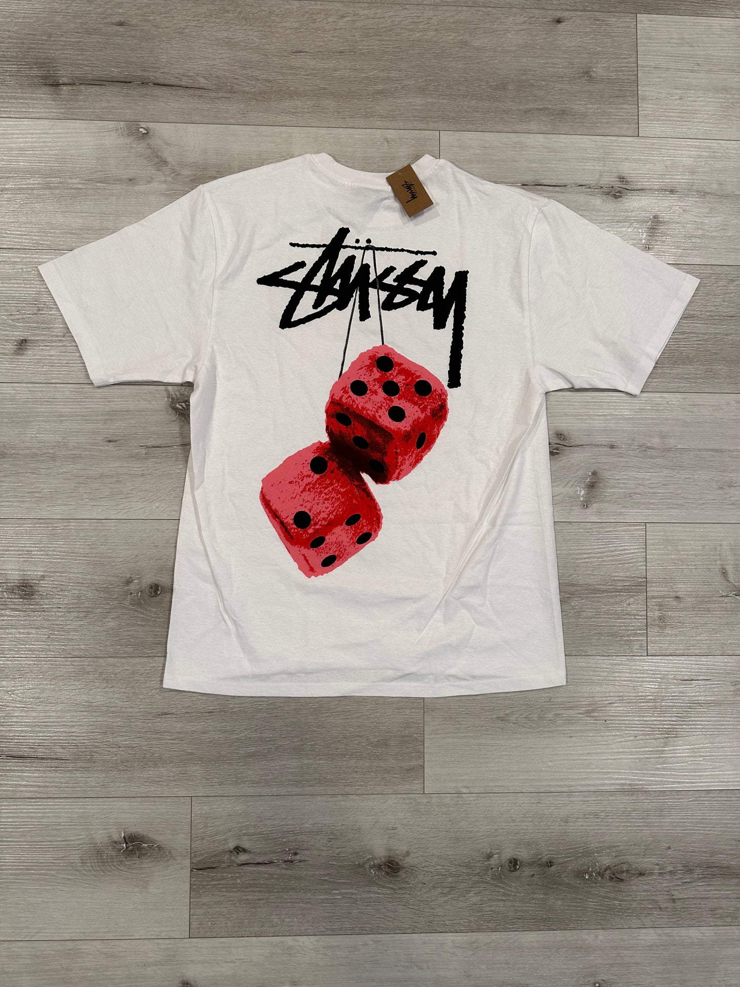 (M) STUSSY fuzzy dice SHIRT