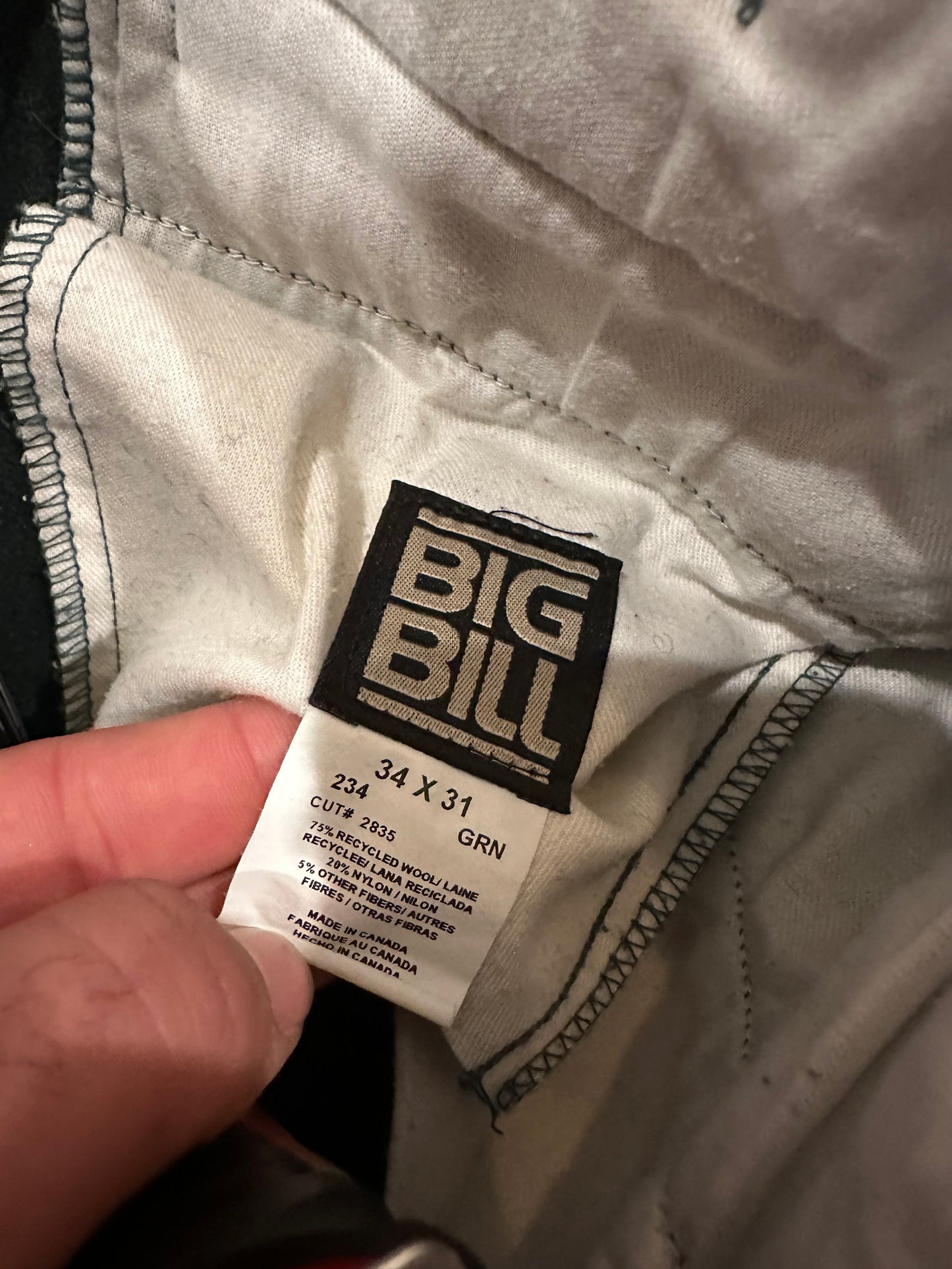 Big bill wool cargo pants 32x29