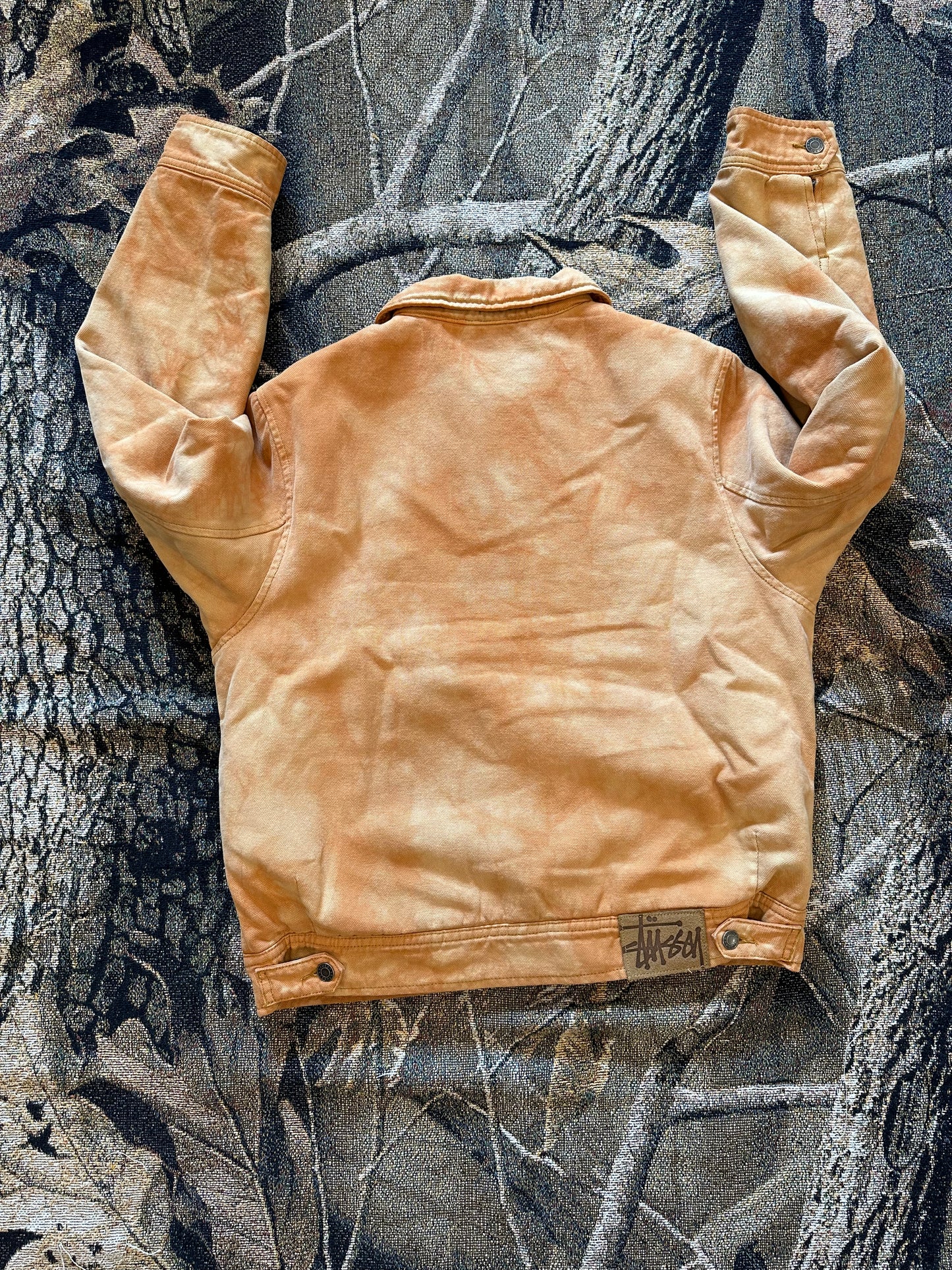 Stussy tye dye shearling jacket