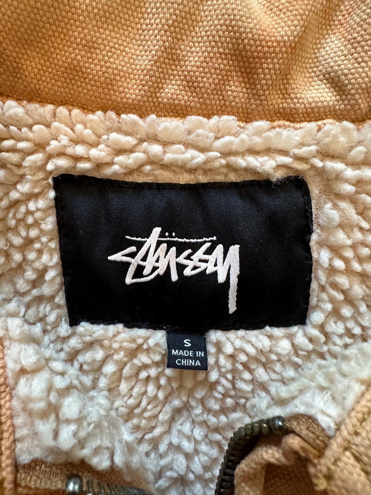 Stussy tye dye shearling jacket