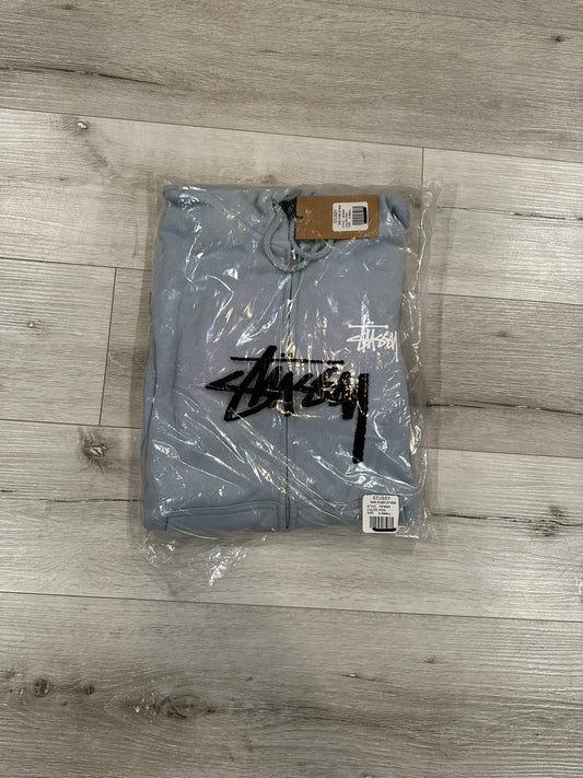 (XS) Stussy basic zip hoodie (steel)