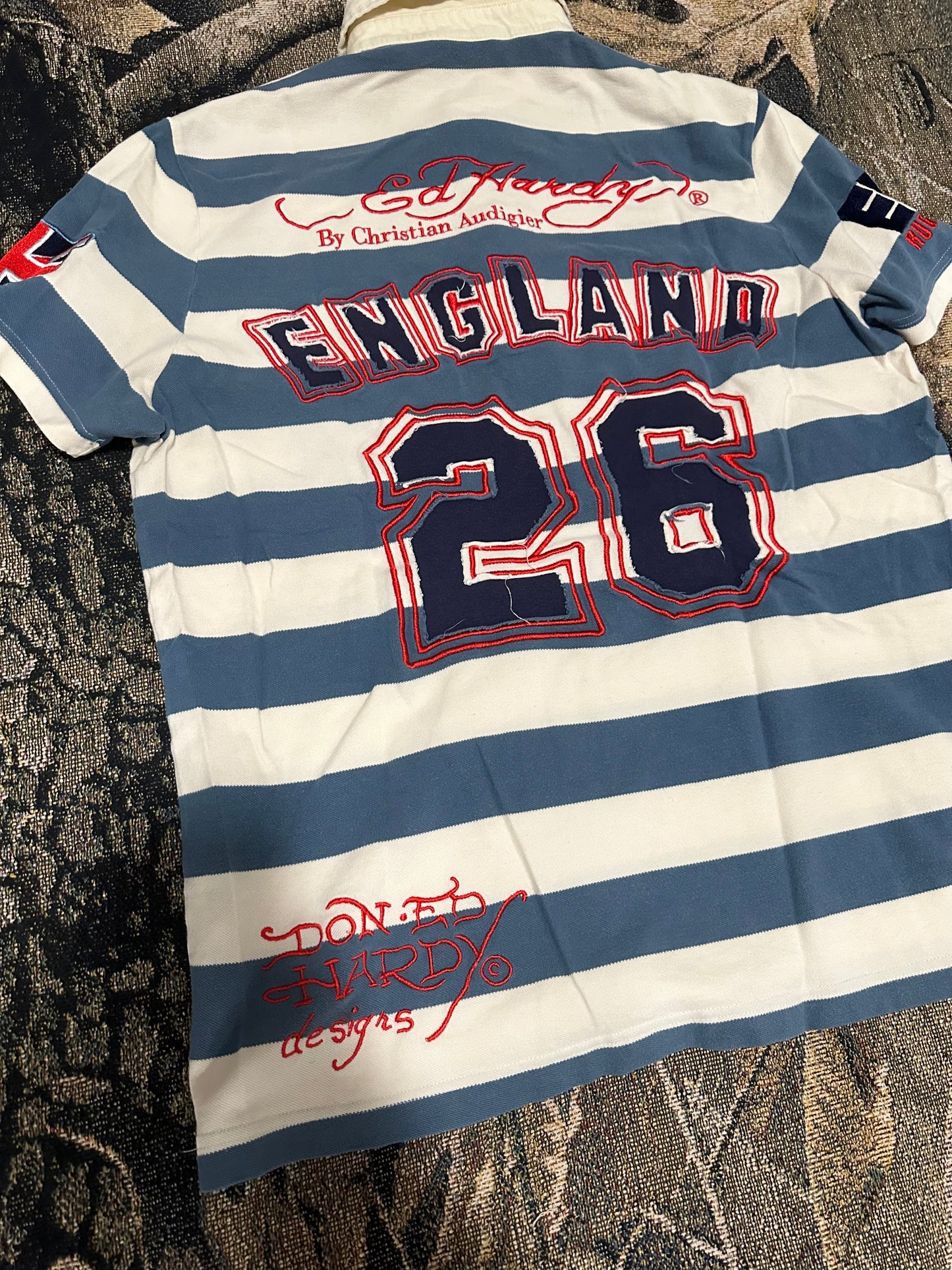 Ed hardy England stripped polo