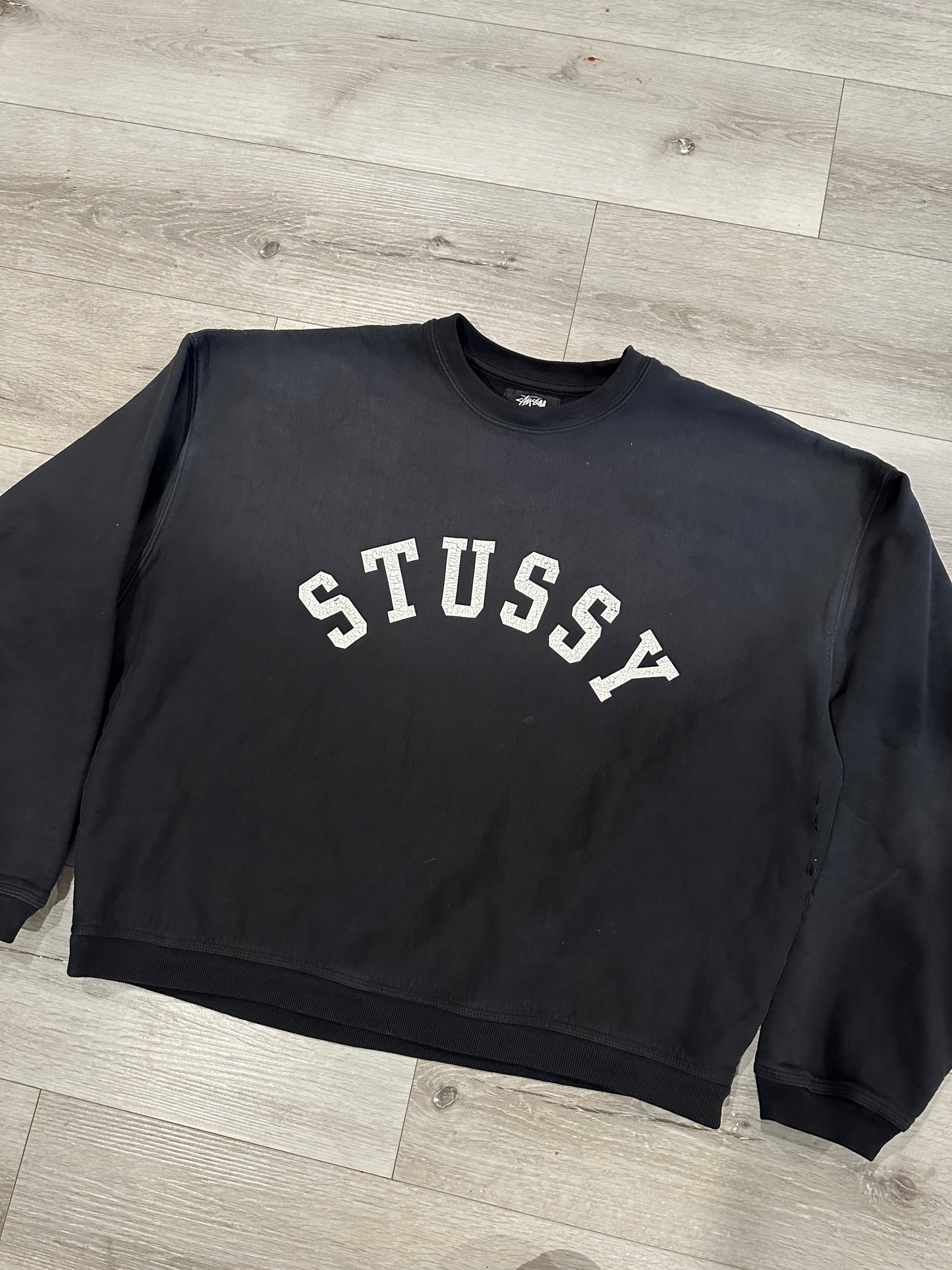 “Stussy sun faded crew” sweatshirt