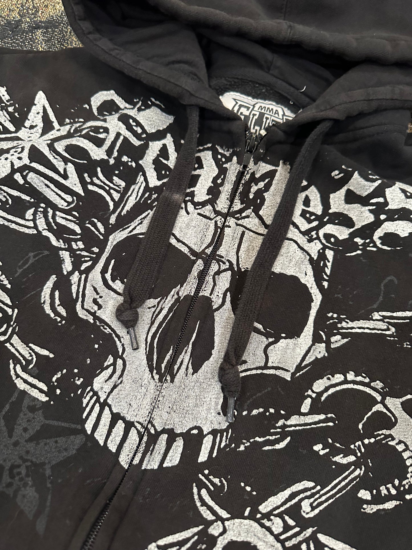 y2k skull zip up hoodie