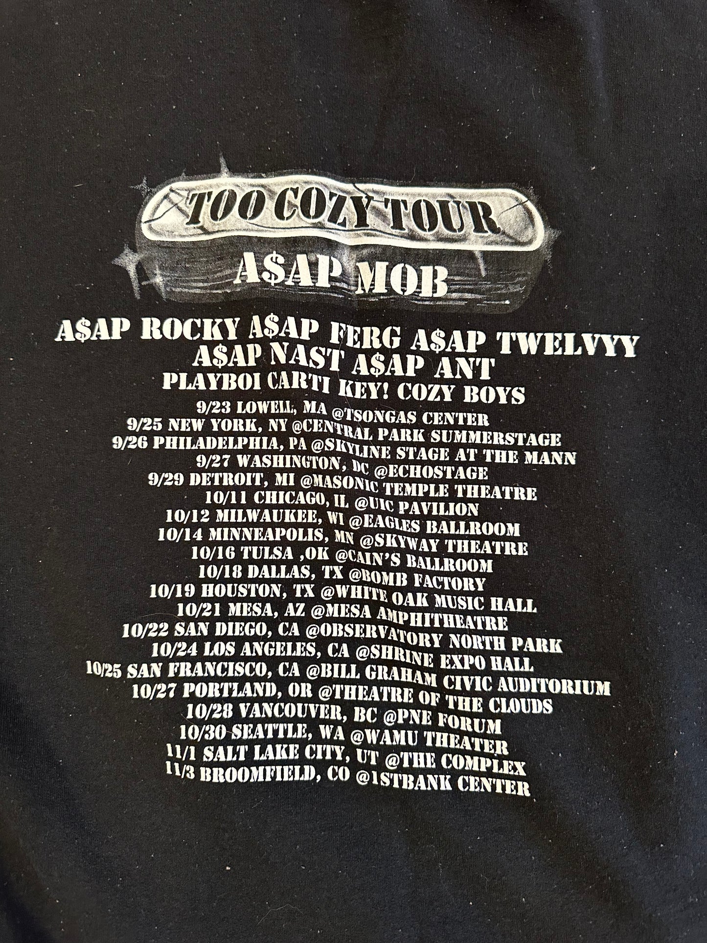 Asap mob & playboi carti too cozy tour