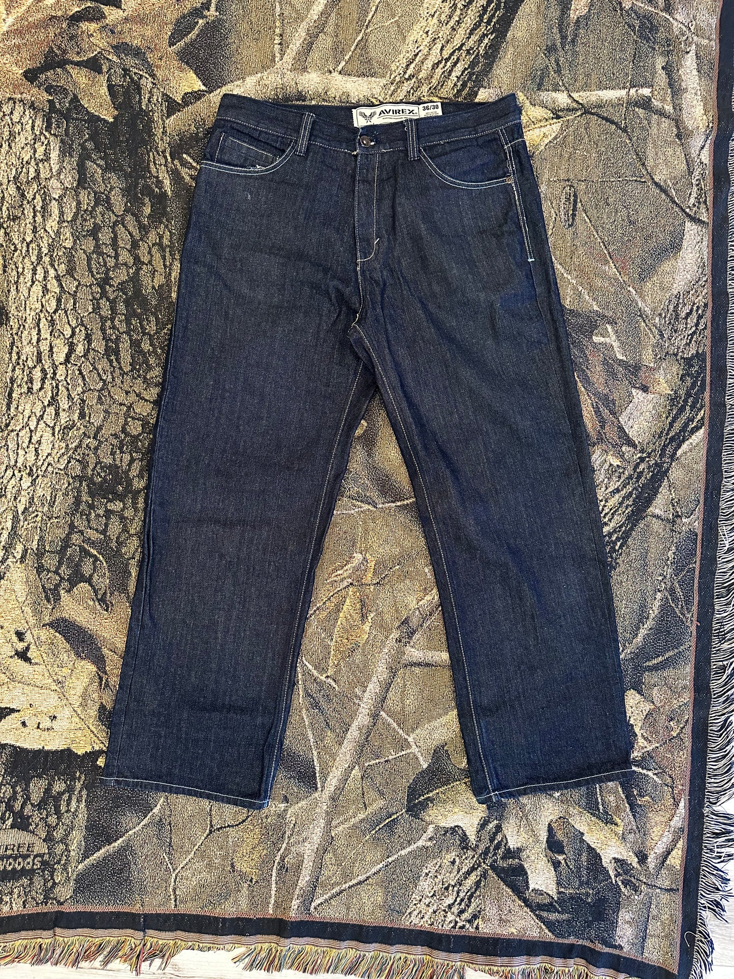 AVIREX baggy dark wash jeans