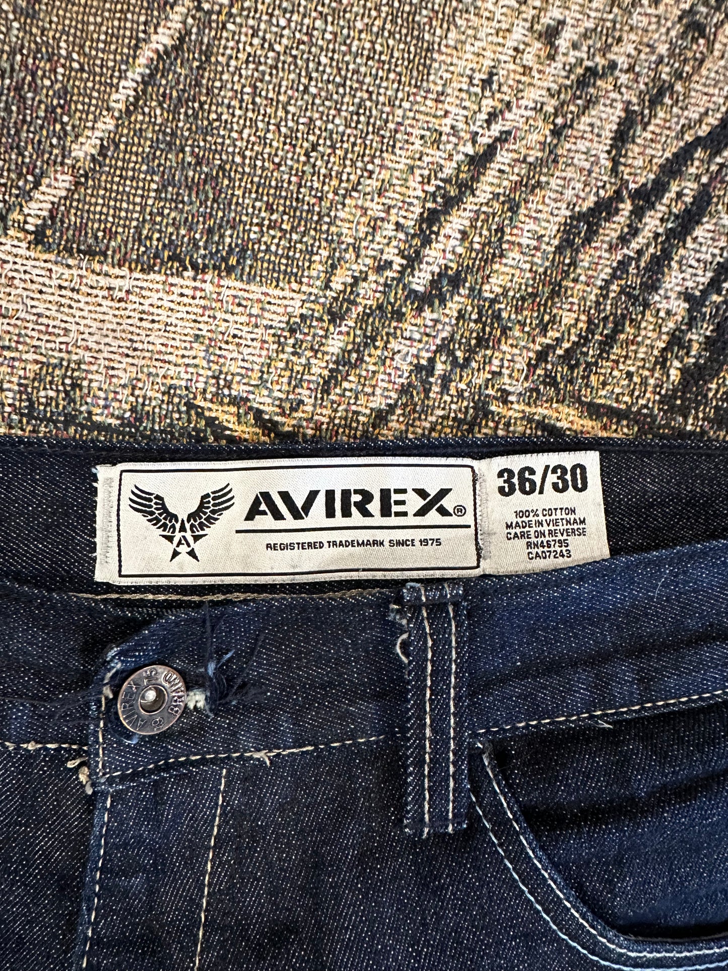 AVIREX baggy dark wash jeans