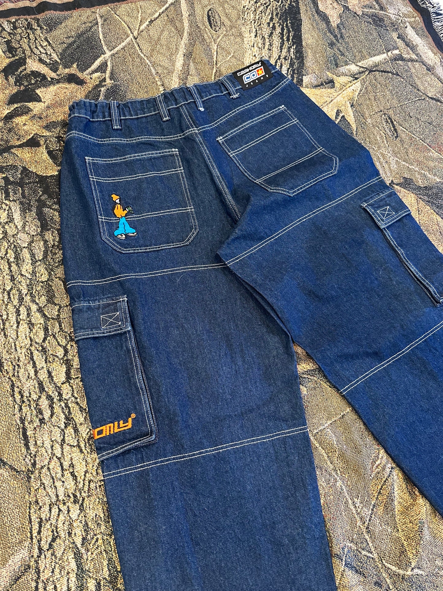 CASHONLY baggy dark wash jeans