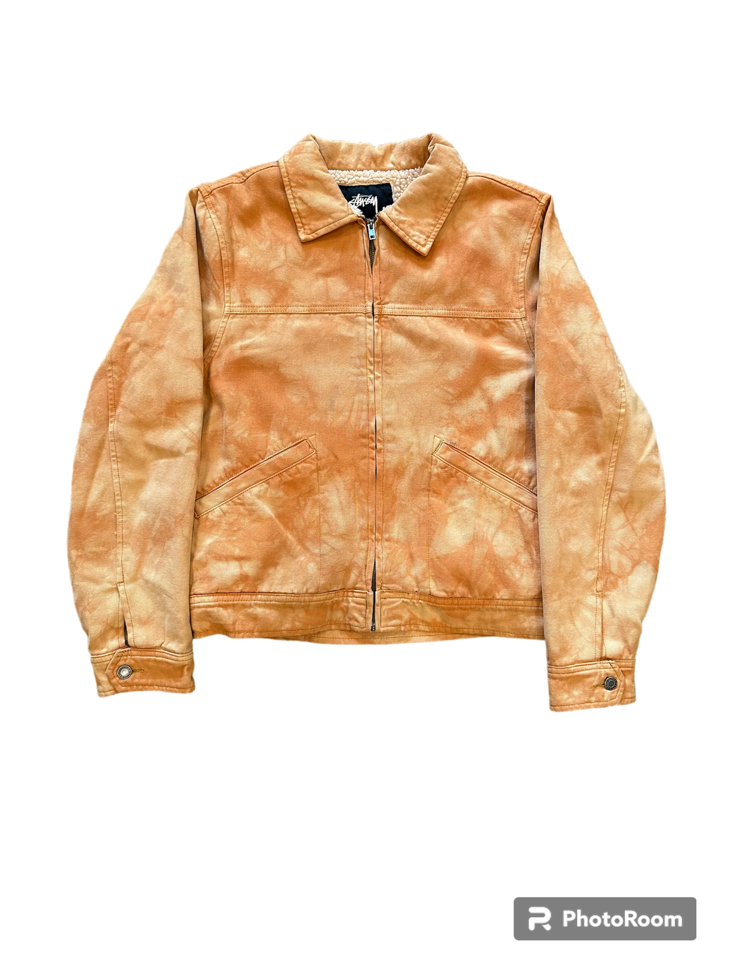 Stussy tye dye shearling jacket