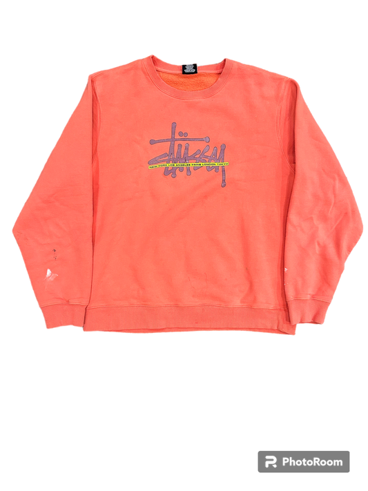 Stussy crewneck sweatshirt coral