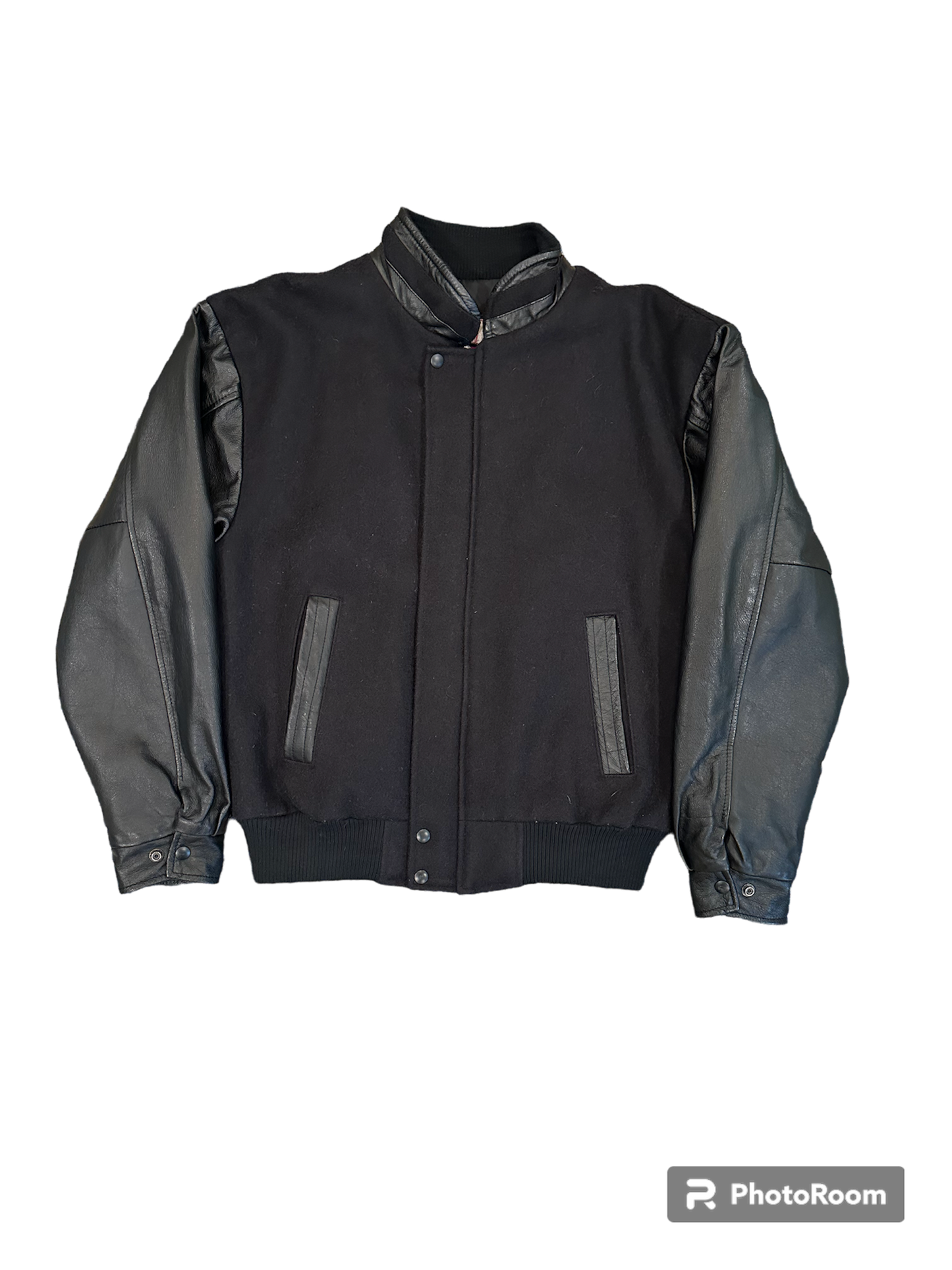 Blank leather varsity jacket