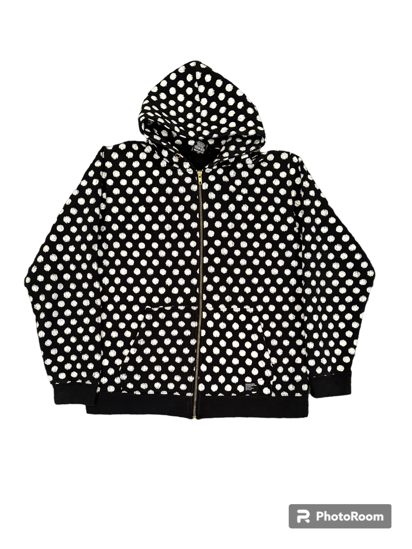 Rare stussy scratch dot zip up hoodie