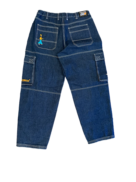 CASHONLY baggy dark wash jeans