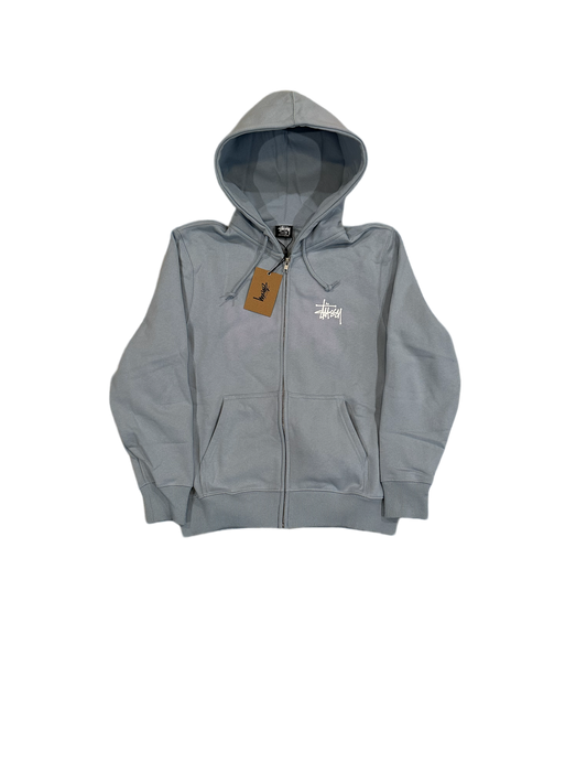 (XS) Stussy basic zip hoodie (steel)