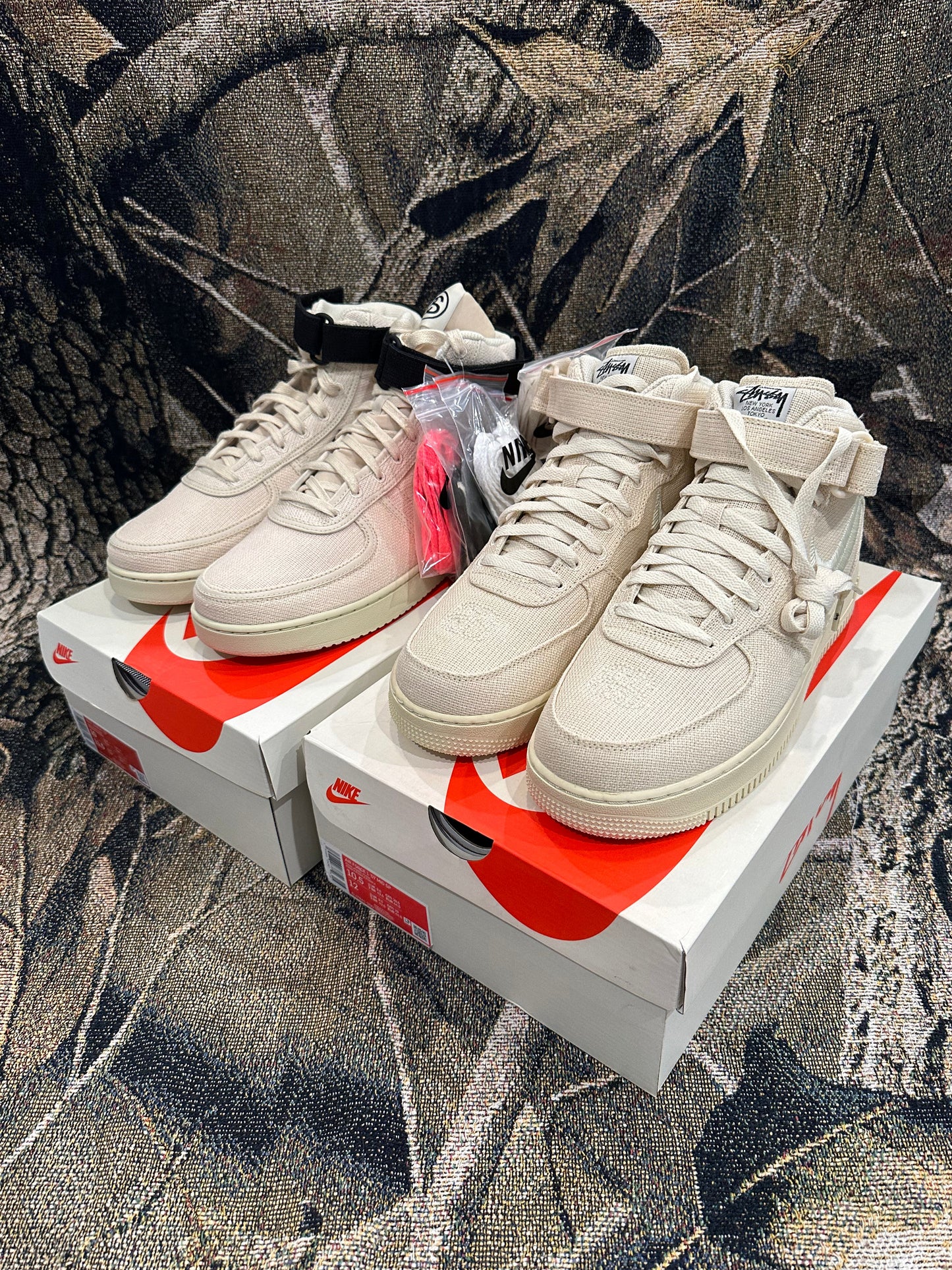 (10.5) Nike X stussy AF1 mid SP FOSSIL