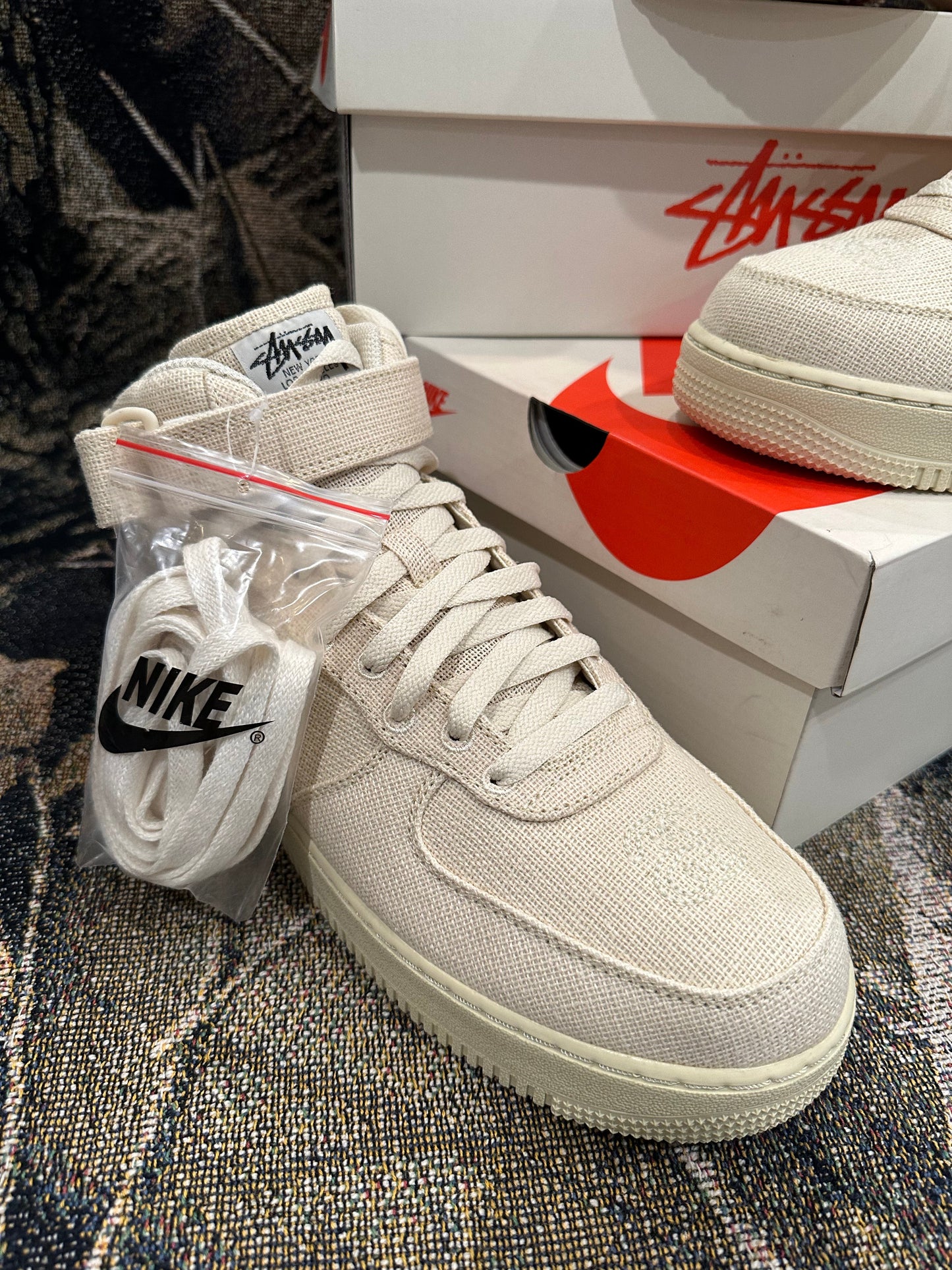 (10.5) Nike X stussy AF1 mid SP FOSSIL